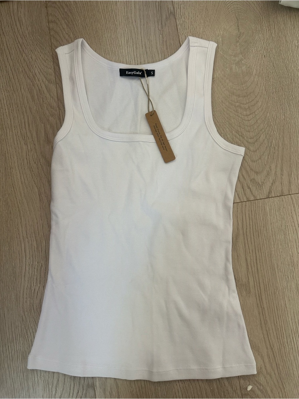 White Ribbed Tank Top